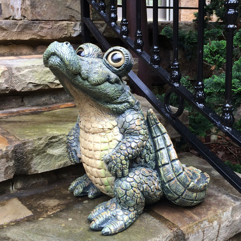 HomeStyles Whimsical Standing Gator the Alligator Garden Statue